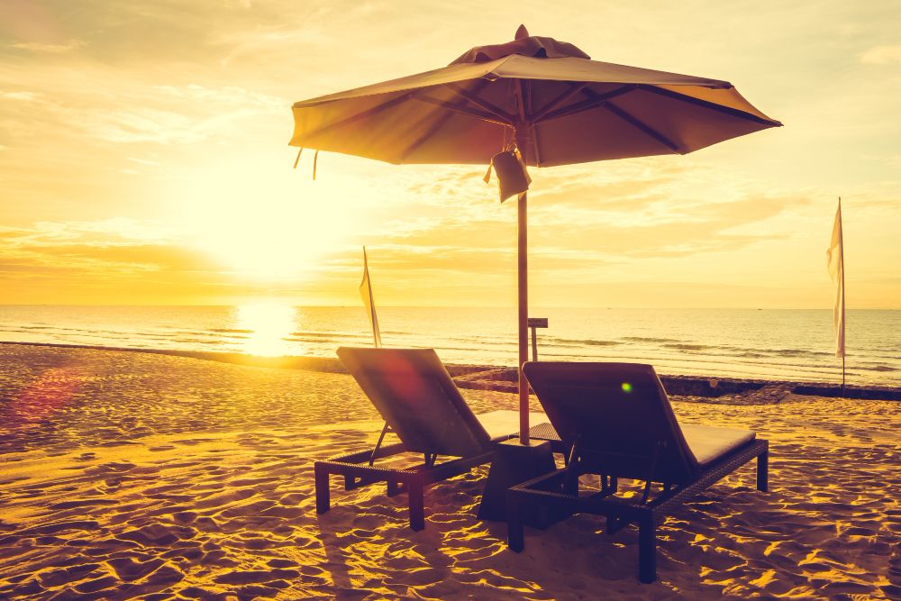 Beaches and islands in summer